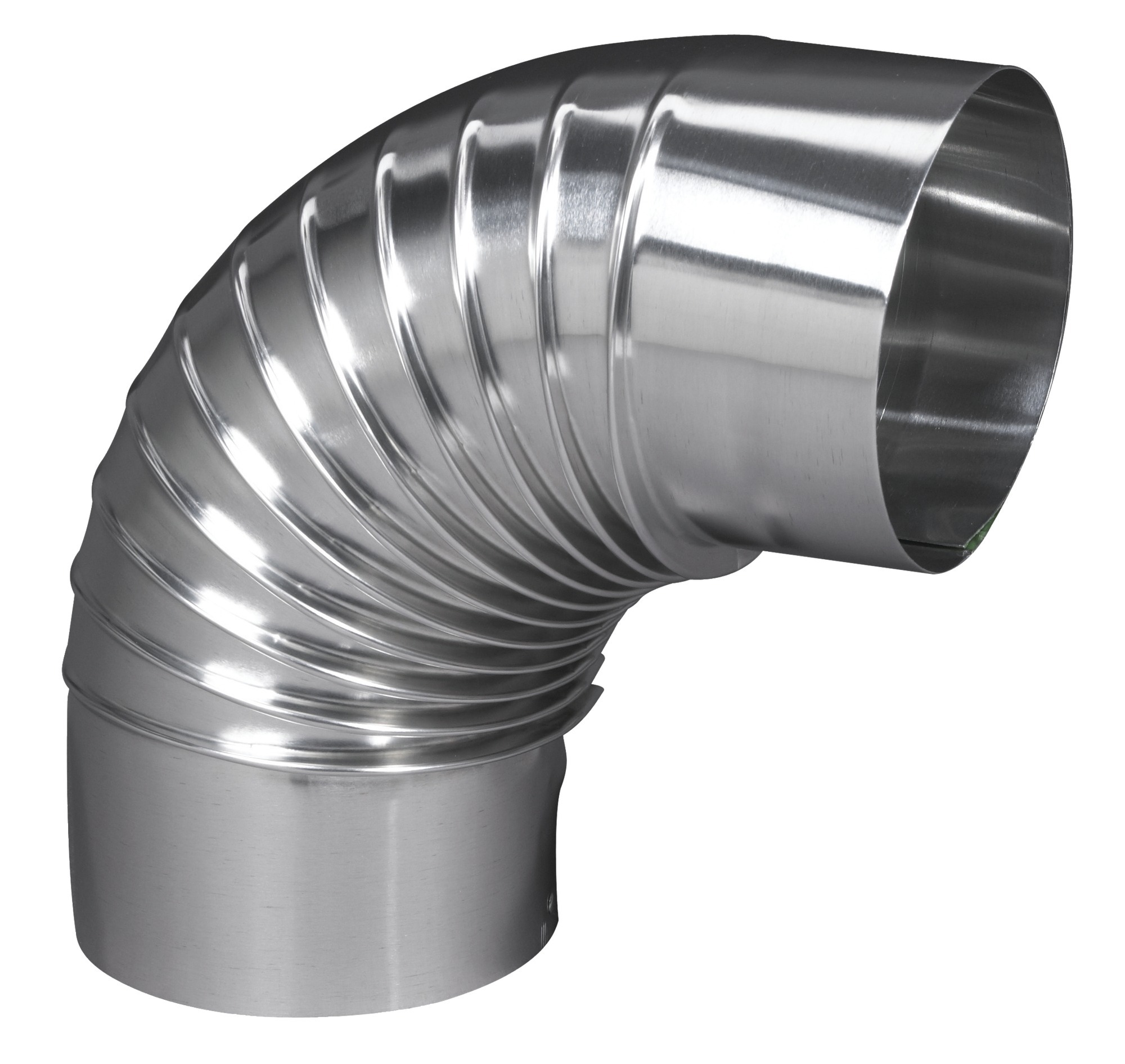 Coude EQ90° plissé aluminium 153 mm TEN 392153