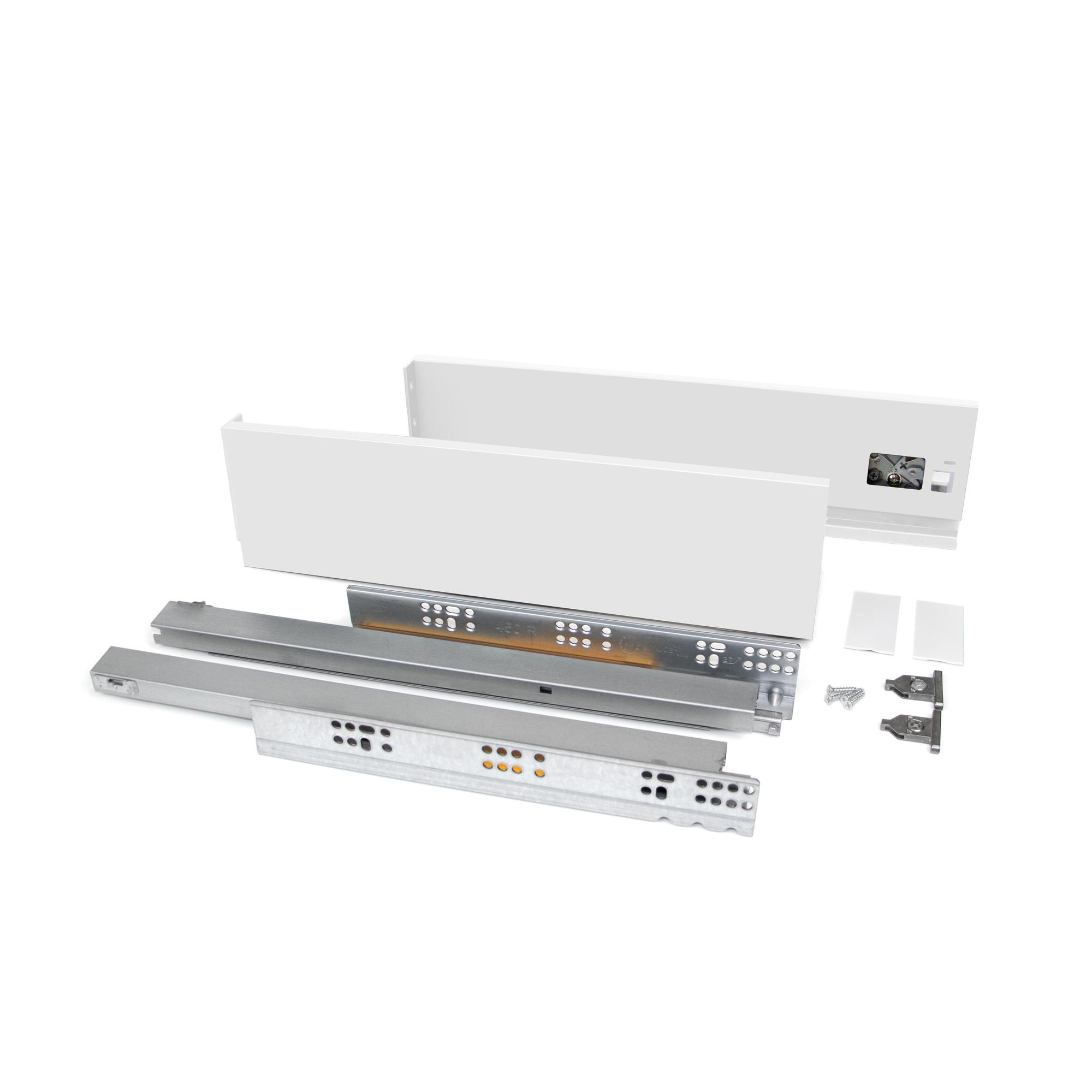 Coulisses sortie totale VERTEX hauteur 93 mm longueur 500mm 40 kg blanc EMUCA 3170612
