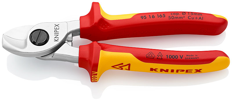 Coupe-câbles isolé 1000 V capacité 50 mm² 165 mm KNIPEX 95 16 165