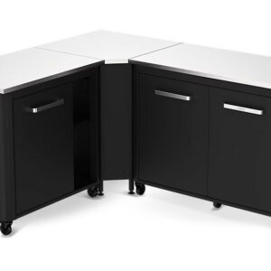 Cuisine extérieure modulable avec angle - modules 120 cm et 90 cm - plan de travail inox