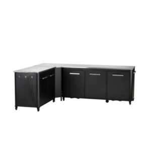 Cuisine extérieure modulable avec angle - modules 180 cm et 120 cm - plan inox