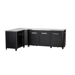Cuisine extérieure modulable avec angle - modules 180 cm et 90 cm - plan inox