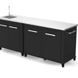 Cuisine extérieure modulable avec évier 90 cm - module 120 cm - plan de travail inox