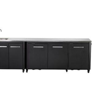 Cuisine extérieure modulable avec module 180 cm et évier 90 cm - plan inox