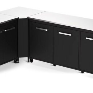 Cuisine extérieure modulable avec module 180 cm, évier 90 cm et angle - plan inox