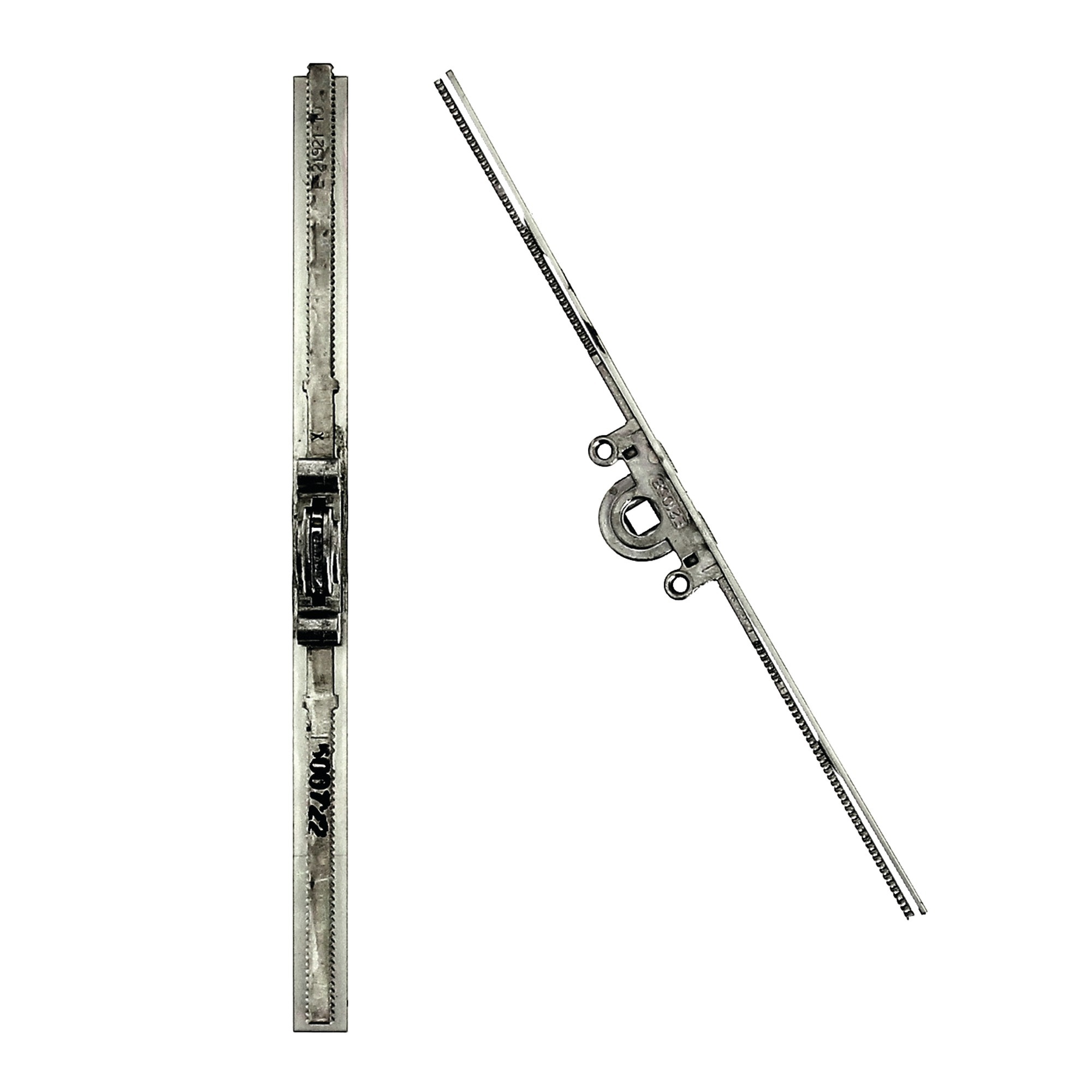 Crémone OB F15 DF/DV ajustable haut et bas L 1280 mm cote D 500 mm 1 galet FERCO G-22044-00-0-1