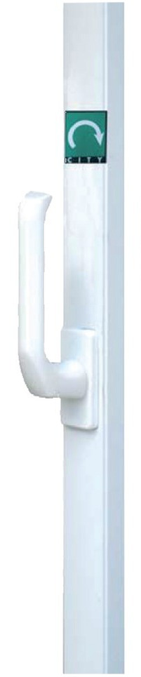 Crémone pompier à poignée rotative L 2,3 m blanc ISEO 43002300