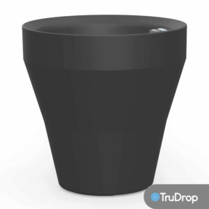Pot rond noir Rim de 46 cm avec TruDrop One