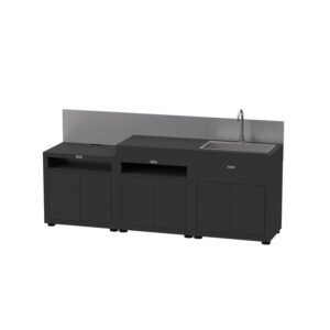 Cuisine 3 éléments avec crédences noir LE MARQUIER MC803ECE13