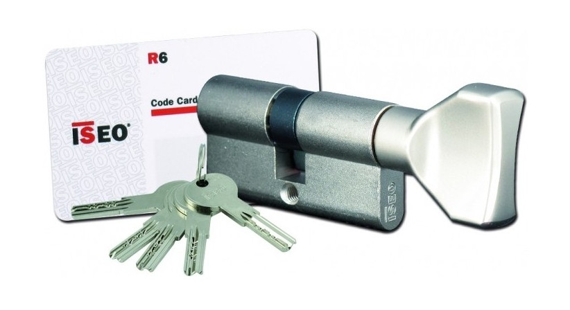 Cylindre à bouton IS R6 B30 x 30 mm nickelé ISEO 885930309..5