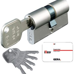 Cylindre européen nickelé Gera F9 varié 30 x 50 mm ISEO 82FA030509