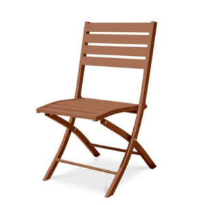 Chaise de jardin pliante en aluminium rouge L.46 x l.41 x H.82 cm