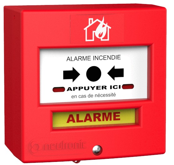 Déclencheur manuel Rouge 1 contact avec capot NEUTRONIC 4710R1C
