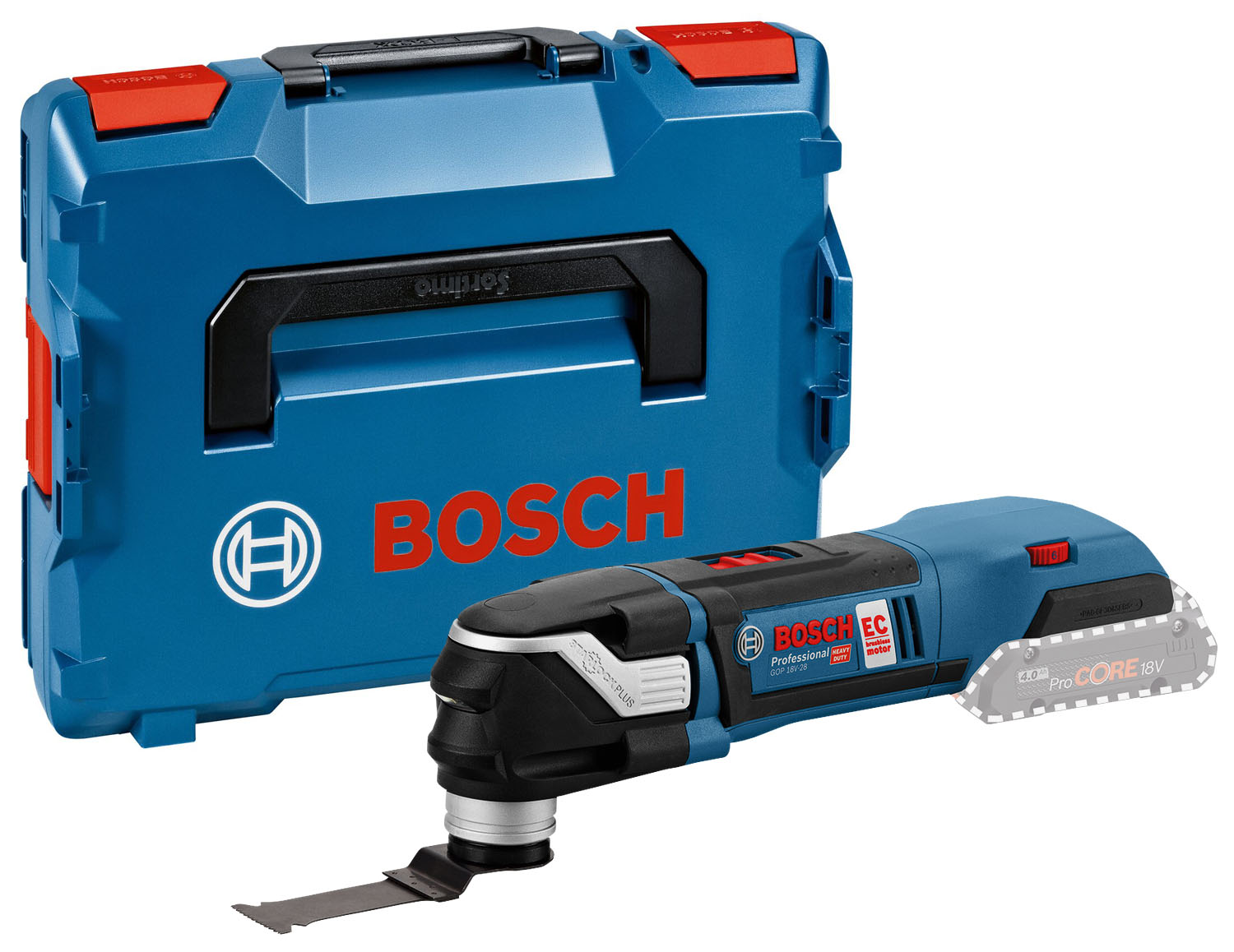 Découpeur-ponceur 18V GOP 18V-28 Professional (sans batterie ni chargeur) + coffret L-BOXX BOSCH 06018B6001