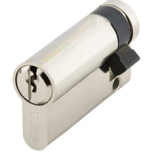 Demi-cylindre européen 5 goupilles 5G 10 x 50 mm pour fermeture anti-panique laiton nickelé 3 clés HERACLES C100113