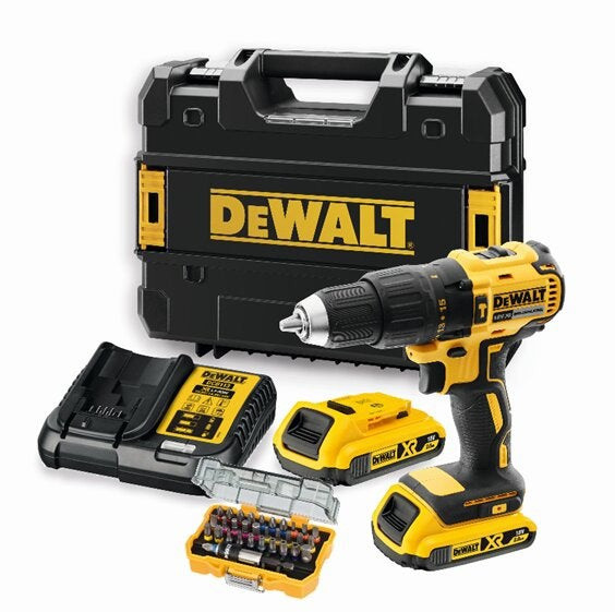 Perceuse à percussion 18 V DEWALT Dcd778d2ta-fr, 65 Nm + 2 batteries 2Ah