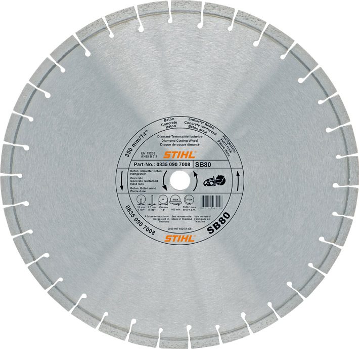 Disque à découper diamant pour pierre et béton diamètre 400 mm/16'' SB80 STIHL 0835-096-7006