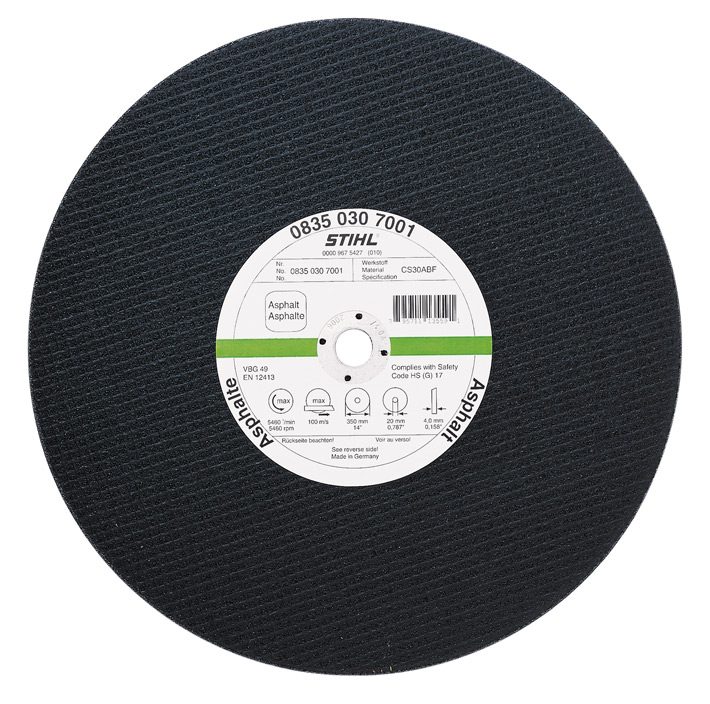 Disque à découper K-DG en résine synthétique pour l'asphalte 350 x 4 x 20 mm STIHL 0835-030-7001