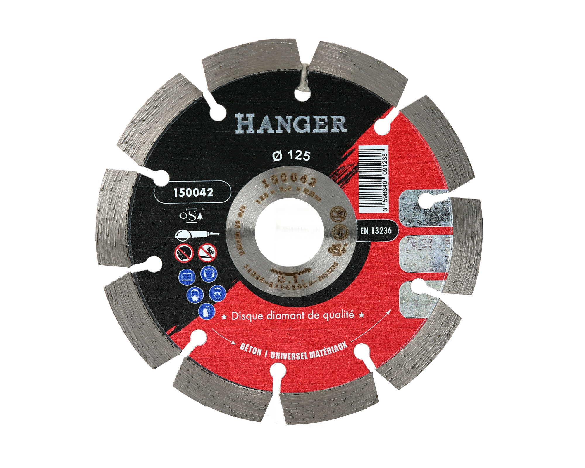 Disque diamant béton universel 125 mm segment 10 mm HANGER 150042