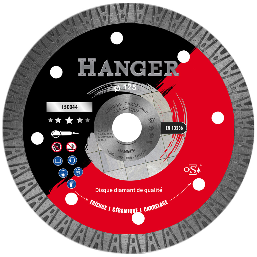 Disque Diamant pour carrelage et céramique 125 mm HANGER AFDB-C35-125