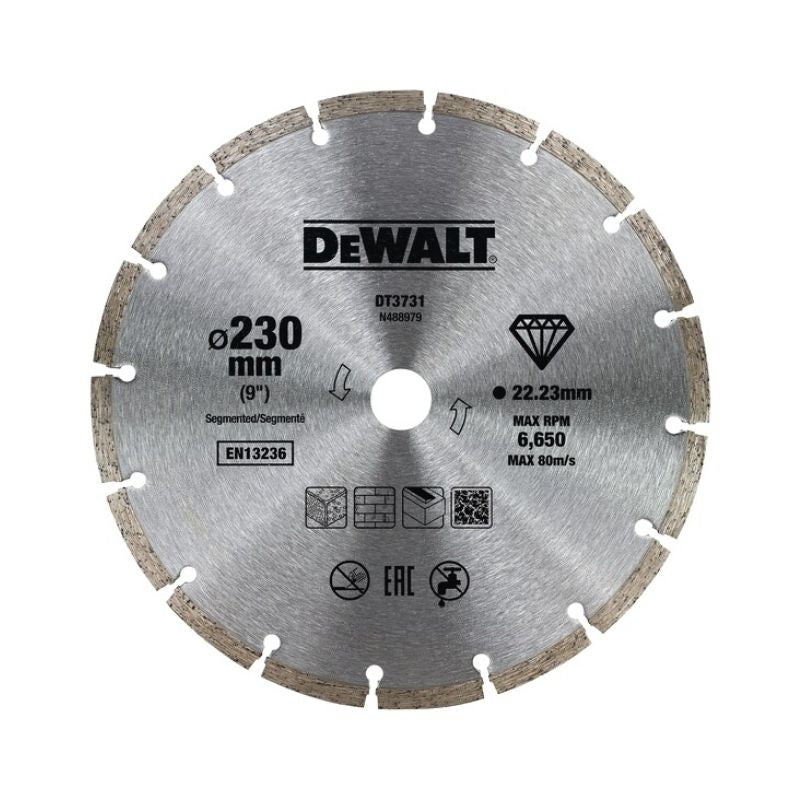 Disque fritté segmenté Ø230x22,2mm DEWALT DT3731-QZ pour matériaux de construction/béton