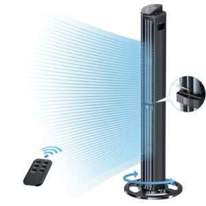Ventilateur colonne 40 pouces noir - écran LED avec télécommande