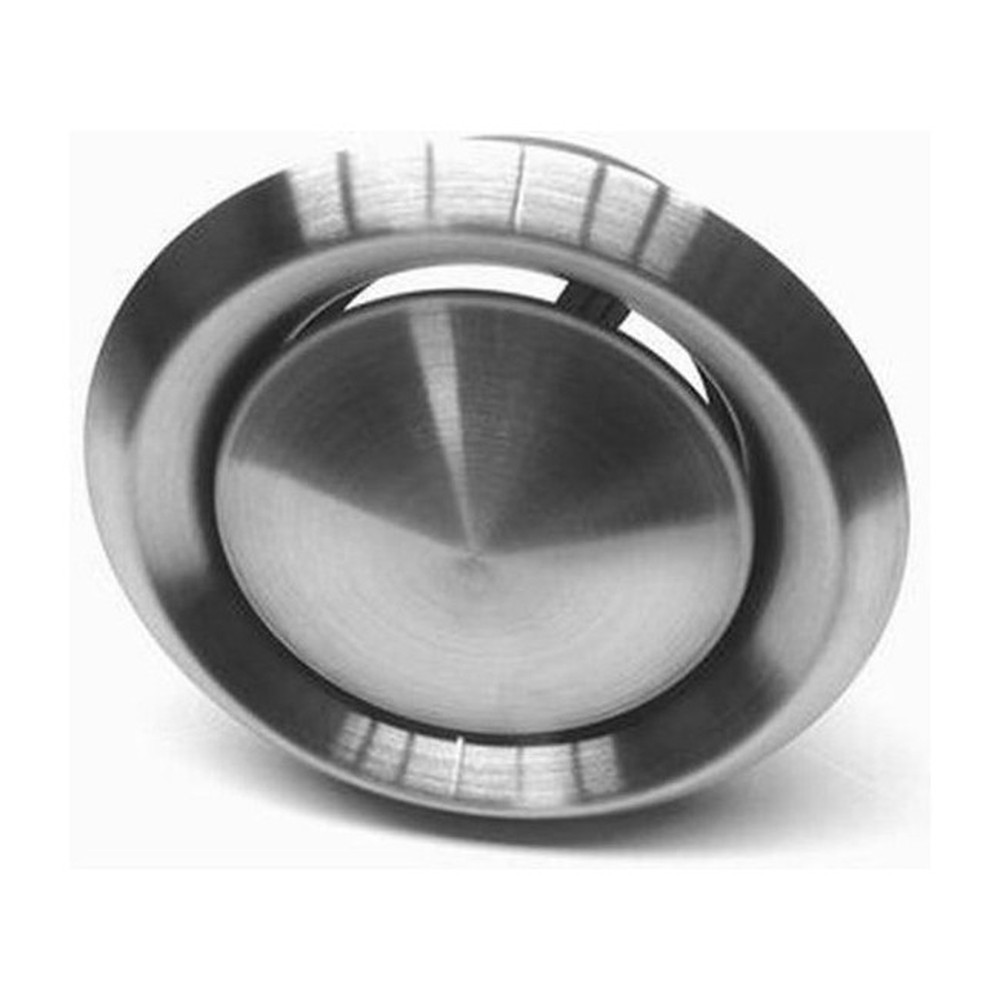 Bouche d'aération en inox à encastrer diam.100 mm, l.14 cm x H.14 cm