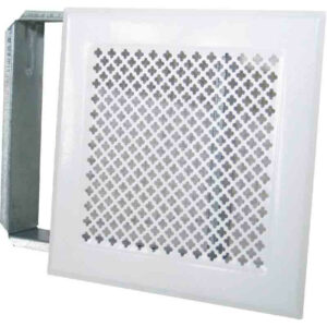 Grille de cheminée avec précadre 170 x 170 mm couleur blanche