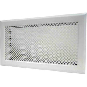 Grille de cheminée avec précadre 345 x 195 mm couleur blanc