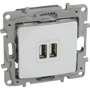 Double chargeur USB Niloé 2400 mA blanc LEGRAND 664794