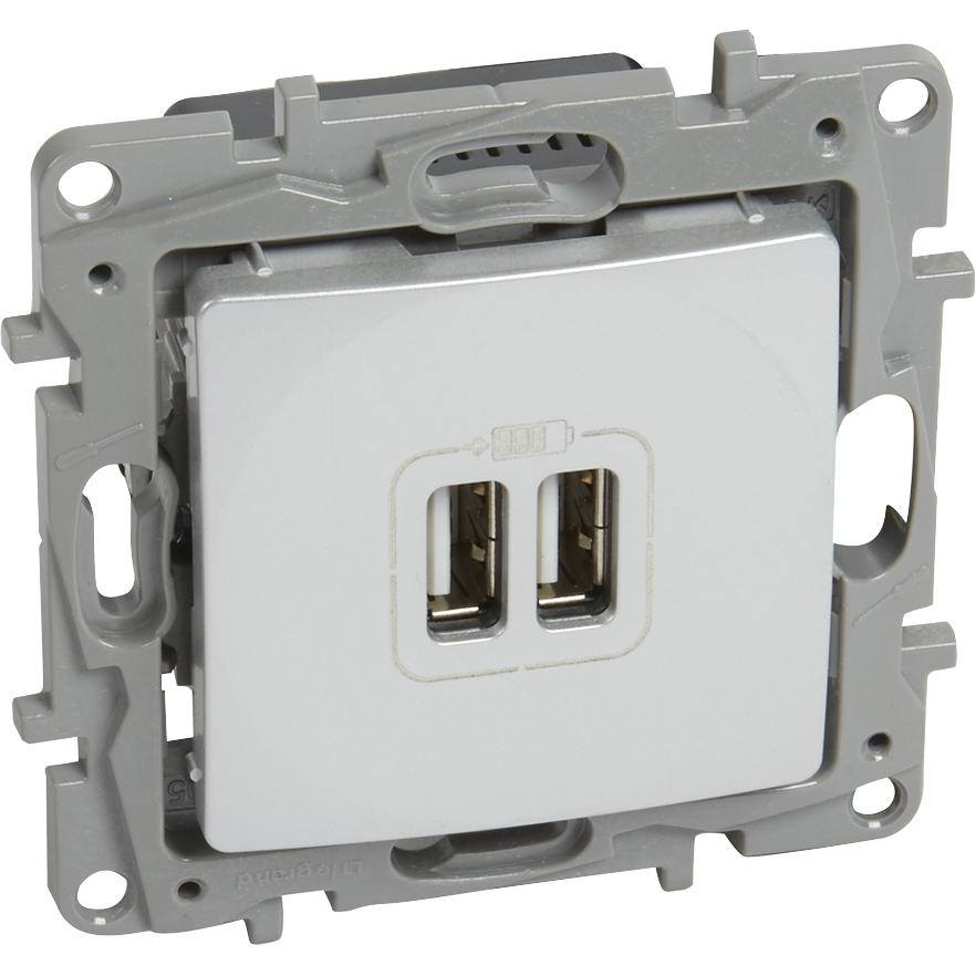 Double chargeur USB Niloé 2400 mA blanc LEGRAND 664794
