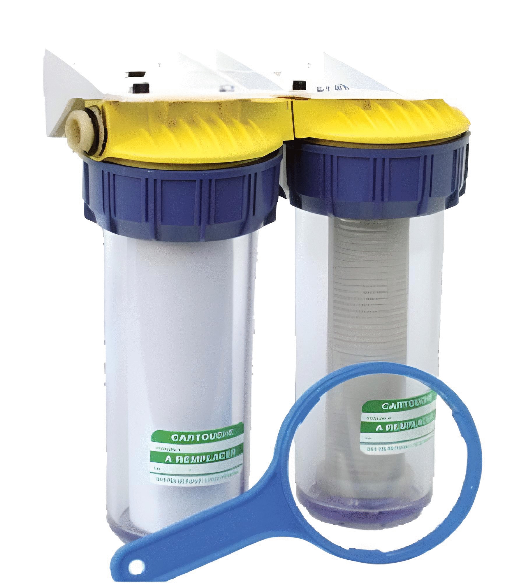 Double filtre anti-tartre 3/4'' avec équerre cartouche et clé POLAR FD34C