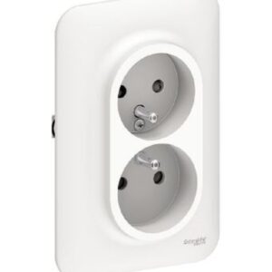 Double prise 2P+T OVALIS blanc complet rénovation SCHNEIDER ELECTRIC S261089