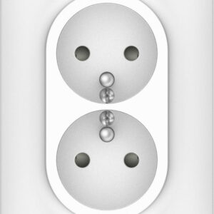 Double prise avec terre verticale Ovalis, SCHNEIDER ELECTRIC, blanc