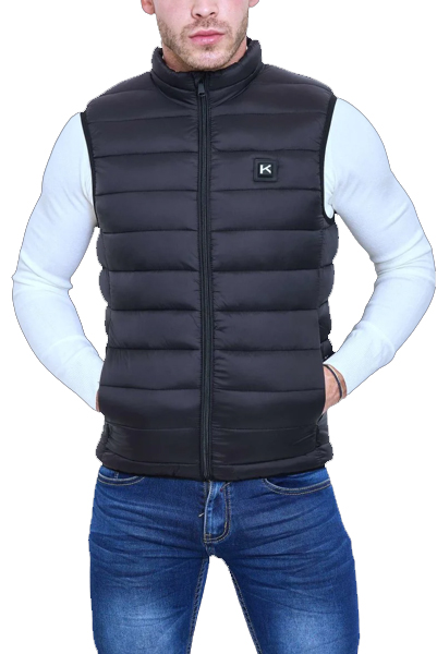 Doudoune gilet chauffant sans manche noir TS batterie incluse KYMAXX IAN.S