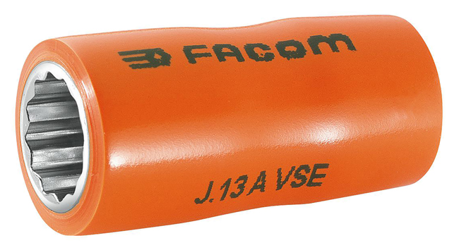 Douilles 3/8" 12 pans isolées 1000 V série VSE 13 mm FACOM J.13AVSE