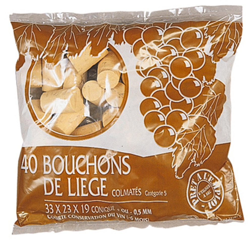 Sachet de 40 bouchons coniques en liège