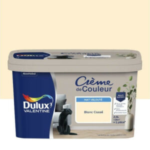 Peinture blanc casse mur, boiserie Creme de couleur DULUX VALENTINE mat 2.5 l