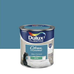 Peinture bleu canard mur, boiserie Creme de couleur DULUX VALENTINE satine 0.5 l