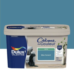 Peinture bleu canard mur, boiserie Creme de couleur DULUX VALENTINE satine 2.5 l