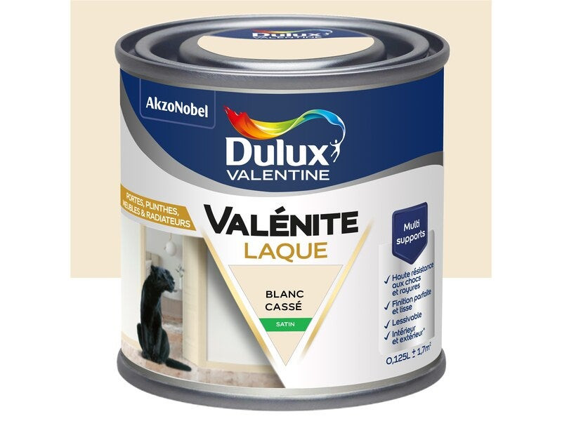 Peinture boiserie blanc cassé satin DULUX VALENTINE 0.125l
