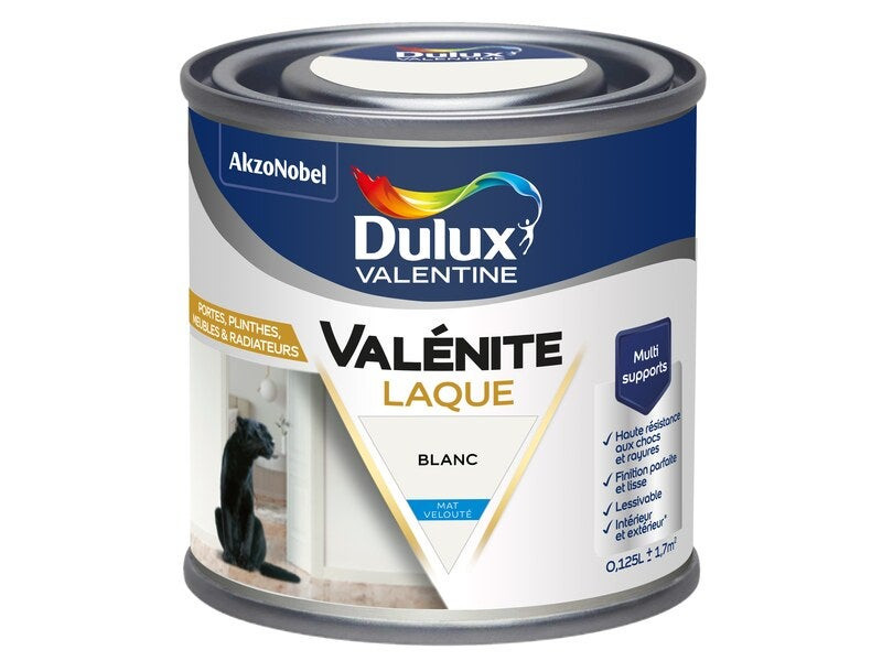 Peinture boiserie blanc mat DULUX VALENTINE 0.125l