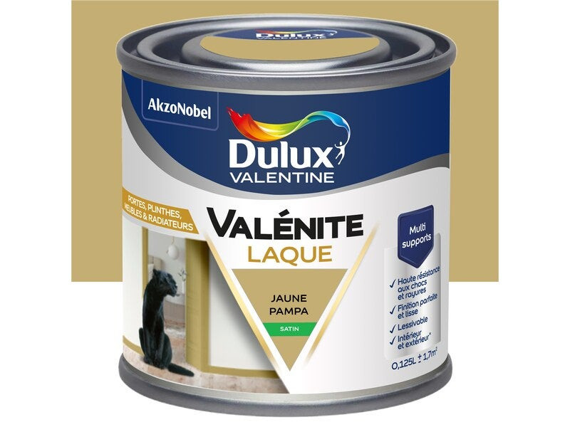 Peinture boiserie jaune pampa satin DULUX VALENTINE 0.125l