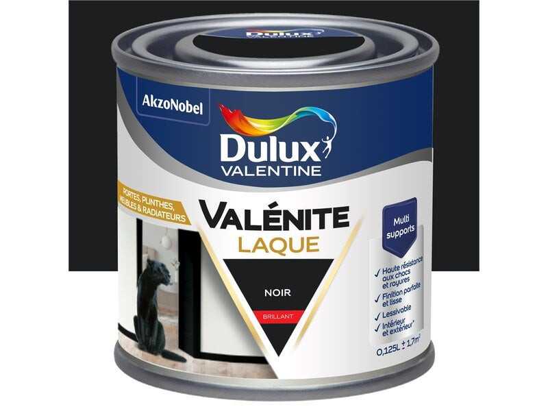 Peinture boiserie noir brillant DULUX VALENTINE 0.125l
