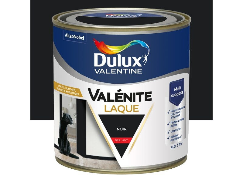 Peinture boiserie noir brillant DULUX VALENTINE Valenite 0.5l