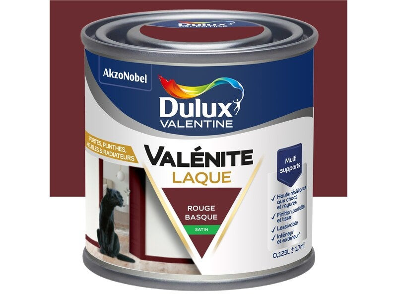 Peinture boiserie rouge basque satin DULUX VALENTINE 0.125l