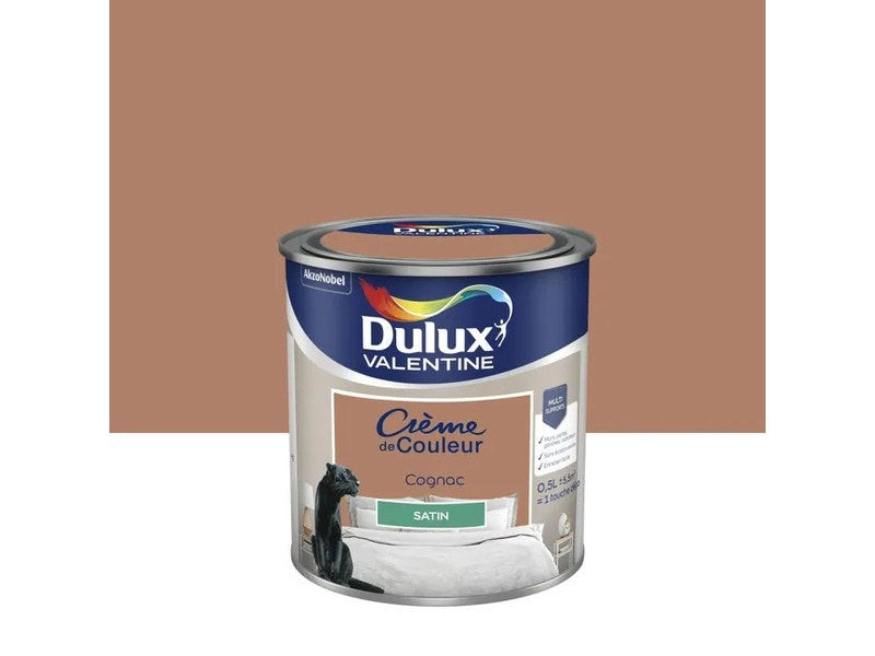 Peinture cognac mur, boiserie Creme de couleur DULUX VALENTINE satine 0.5 l