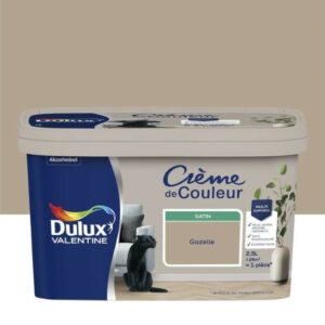 Peinture gazelle pour mur et boiserie Crème de couleur satiné 2.5 l