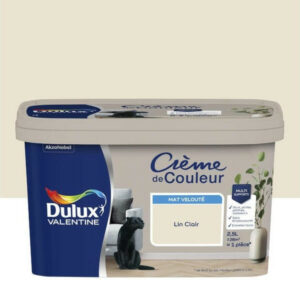 Peinture lin clair mur, boiserie Creme de couleur DULUX VALENTINE mat 2.5 l