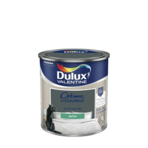 Peinture mur, boiserie crème de couleur DULUX VALENTINE anthracite satiné 0.5L